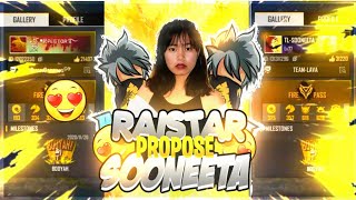 Raistar Proposed Sooneeta😘 GirlFriend Banoge😚OP Reaction Garena freefire [upl. by Akemrehs]