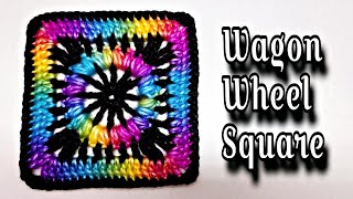 How To Crochet Easy Granny Square Motif  Wagon Wheel Square [upl. by Egide]