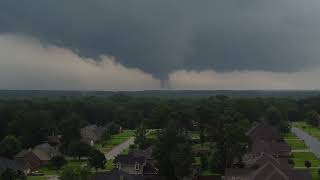 Drone footage of a tornado possibly two just north east of Chandler TX at 723 pm on 06032024 [upl. by Ttesil723]