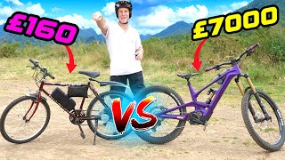 CHEAP DIY ELECTRIC MTB VS PREMIUM £7000 EBIKE [upl. by Eiralc]