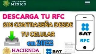 Imprime tu RFC sin CONTRASEÑA desde tu celular Febrero 2023 [upl. by Medwin]