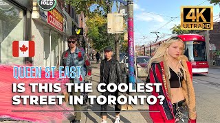 🇨🇦 Toronto Walking Tour  Leslieville Neighbourhood Canada 4K Ultra HDR60fps [upl. by Huskamp]