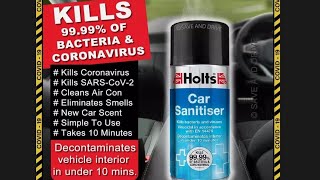 sanitise car in 10 minutes Holts Sanitiser Cleaner Air Con Bomb Purifier Kills Bacteria amp Viruses [upl. by Ashok]