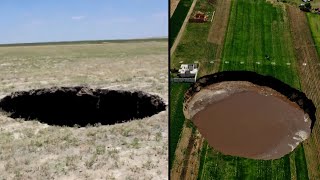 17YearOld Discovers and Nearly Falls Into Massive Sinkhole [upl. by Nofpets]