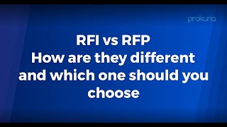 RFI vs RFP How are they different and which one should you choose [upl. by Ainerol297]