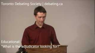 What does the adjudicator look for in a debate [upl. by Aekan]