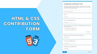 Form in HTML amp CSS  CSS Contribution Form  CSS Stylish Form  Web Designing Tutorial [upl. by Boris]