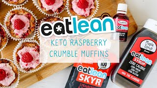 Keto Raspberry Crumble Muffin Recipe  Eatlean [upl. by Tillinger]