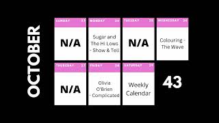 Weekly Calendar October  Week 43 [upl. by Brookhouse48]