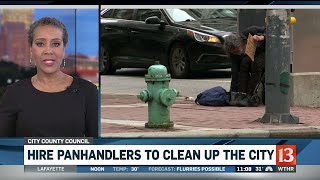 Hiring Panhandlers to Clean Up City [upl. by Winnifred]