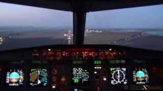 Airbus A320 cockpit landing Burgas Airport  Jumpseat [upl. by Ahseiyn]