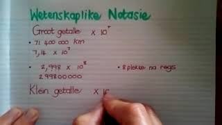 Graad 9 Wetenskaplike Notasie Les 1 [upl. by Leff]