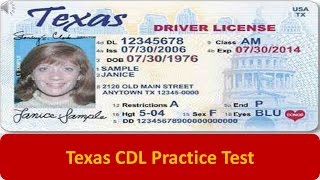 Texas CDL Practice Test [upl. by Percy]