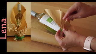 𝗞𝗿𝗲𝗮𝘁𝗶v𝗲 𝗧𝗶𝗽𝗽𝘀 v𝗼𝗻 𝗟𝗲𝗻𝗮 🍾 Flasche als Geschenk verpacken 🍾 Amazing Gift wrapping Bottle [upl. by Asiil291]