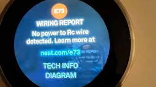 How to Fix Nest Thermostat Error E73 No Power to RC Wire Detected FnF870 [upl. by Atile]