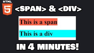 Learn HTML span amp div in 4 minutes 🏁 [upl. by Layton]