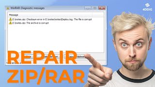 How to Repair Corrupted ZIPRARWinZip Files  Repair corrupted Archive Files [upl. by Enelrats]