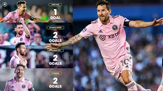 Messi Unbelievable 🔥 4 Matches 7 Goals ✅ All MESSI 🐐 Goals For Inter Miami [upl. by Dhiren]