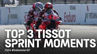 Top 3 TissotSprint moments ⚔️  2024 IndonesianGP [upl. by Wolfgram]