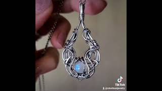 Unique handmade Moonstone 💧sterling silver handmade talisman pendant zdartisanjewelry IG [upl. by Andromada]