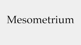 How to Pronounce Mesometrium [upl. by Amiaj]