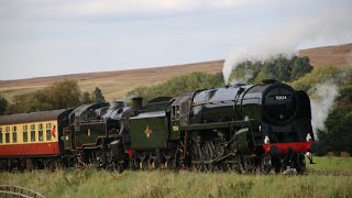 North Yorkshire Moors Railway  50th Anniversary Gala  9F 92134 rescuing Failed Standard 4T 80136 [upl. by Vera]