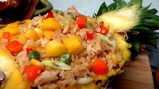 How To Cook Thai Pineapple Fried Rice  ASMR Cooking [upl. by Gabe]