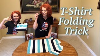 TShirt Folding Trick laundryhack foldinghack professionalfolding [upl. by Georgette16]