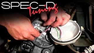 SPECDTUNING INSTALLATION VIDEO HOW TO REPLACE LIGHT BULBS ON TM PROJECTOR HEAD LIGHTS [upl. by Ai640]