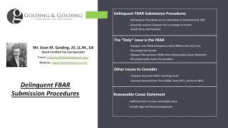 Delinquent FBAR Submission Procedures  2020 IRS Late Delinquent FBAR Submission Procedure Update [upl. by Zsa Zsa]