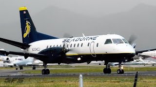 Seaborne Airlines  Saab 340B  TAKEOFF from Princess Juliana International Airport SXM [upl. by Llenoj]