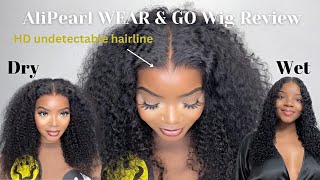 Ready To Wear GLUELESS Curly Closure Wig Install  No Skill Needed AliPearl Hair Review [upl. by Ira]