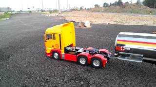 TAMIYA MAN TGX 6X4 amp SHELL TANKER TRAILER [upl. by Anivlac]