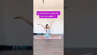 Want to achieve a front split Try these 4 stretches ✨fitness pilates split flexibility [upl. by Edin]