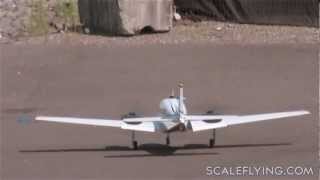 RC Aerodyne Scale Beechcraft Baron ARF Test Flight [upl. by Eilrac430]