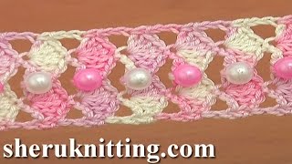 Сrochet Shell Stitch Tape with Beads [upl. by Judenberg970]