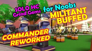 TDS SOLO HC HARDCORE COMMANDER REWORK MILITANT NST  Tower Defense Simulator Roblox [upl. by Winnah]