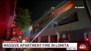 Massive apartment fire destroys homes in Lomita [upl. by Gillman]