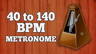 40 to 140 BPM  INCREASING METRONOME Audio  Visual [upl. by Hildick286]