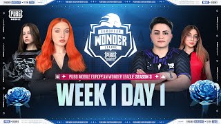 EN PMEWL SEASON 3  Week 1 Day 1  PUBG MOBILE European Wonder League [upl. by Malachy]