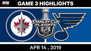 NHL Highlights  Jets vs Blues Game 3 – April 14 2019 [upl. by Drof]