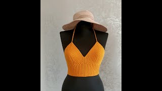 Şık ve sade bir büstiyer yapımı büstiyer bustier summerknitting yazlıkörgüler bralet [upl. by Enelrac868]