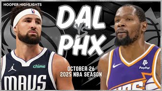 Dallas Mavericks vs Phoenix Suns Full Game Highlights  Oct 26  2025 NBA Season [upl. by Aihsemat]