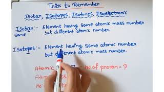 Trick to remember Isobar Isotopes Isotones  Isoelectronic [upl. by Kirtap]