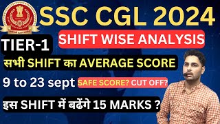 SSC CGL Shiftwise SCORE  ToughestEasiest Shift of CGL 2024 CGL 2024 Expected cut off ssc [upl. by Ttergram]