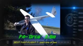 Slope soaring RC GLIDER ABm F4Orca 29m flight fast7 12 [upl. by Abbot]