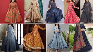 New lawn long frock designs 2023  anarkali plain frocks [upl. by Oneil]