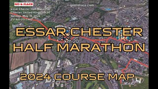 Essar Chester Half Marathon 2024 fly over the halfmarathon course Video of the race path [upl. by Hindu261]