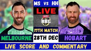 Live HBH vs MLS  Hobart Hurricanes vs Melbourne Stars Live 17th T20 Match Big Bash League 202324 [upl. by Eiliab]