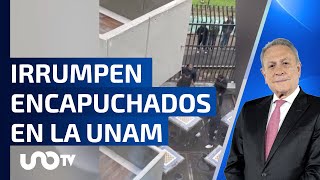 UNAM encapuchados entran a Facultad de Contaduría y Administración agredieron a alumnos [upl. by Nasia]